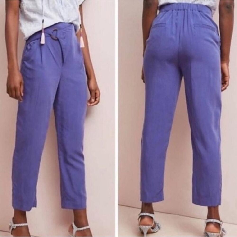 Anthropologie Women's Blue and Purple Trousers